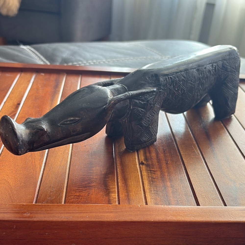 African Kuba Warthog Sculpture Vintage MCM Divination Oracle